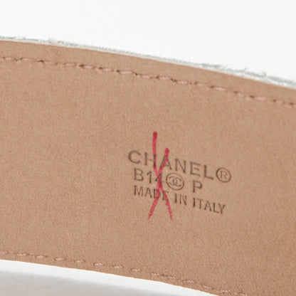 Chanel Metallic Lambskin Quilted CC Belt 85 34 Silver 4 of 7