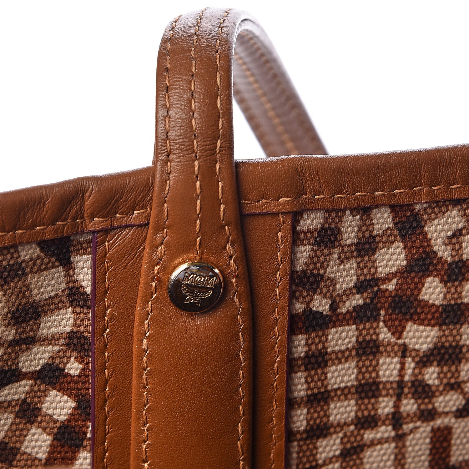 MCM Visetos Medium Liz Reversible Shopper Tote Cognac 19 of 22