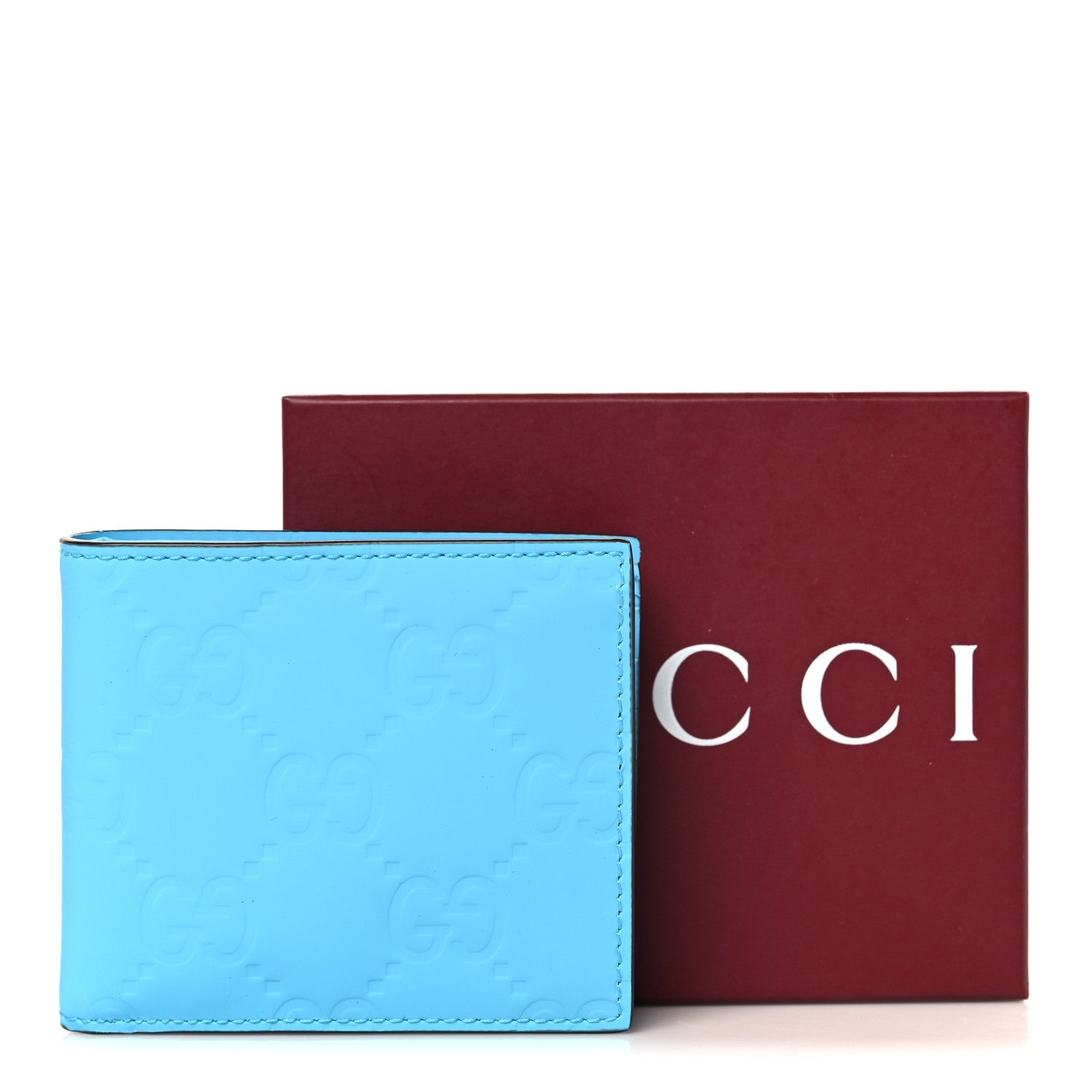 Gucci Rubber Effect GG Embossed Bi-Fold Wallet Bright Splash 8 of 8