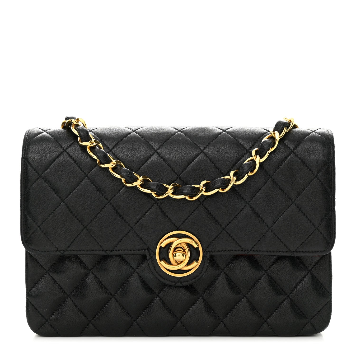 Chanel Lambskin Quilted Small Single Flap Bag Black 1 of 11