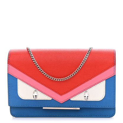 Fendi Vitello Elite Crystal Monster Eyes Tube Wallet On Chain Blue Royal Multicolor 1 of 12