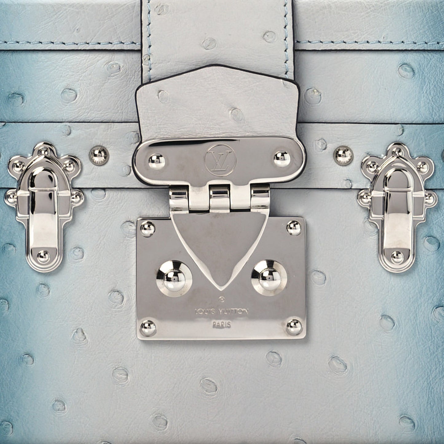 Ostrich Petite Malle Blue Grey