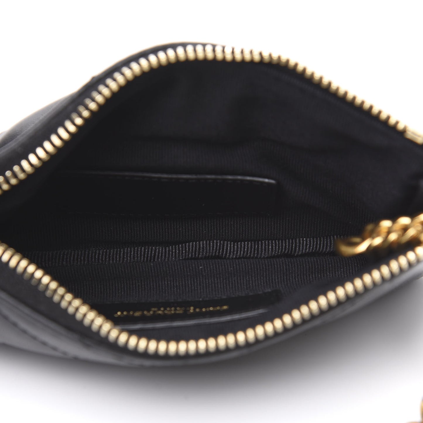 Calfskin Matelasse Monogram Key Pouch Black
