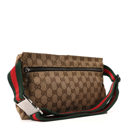 Gucci GG Monogram Web Double Pocket Belt Bag Dark Brown 3 of 10