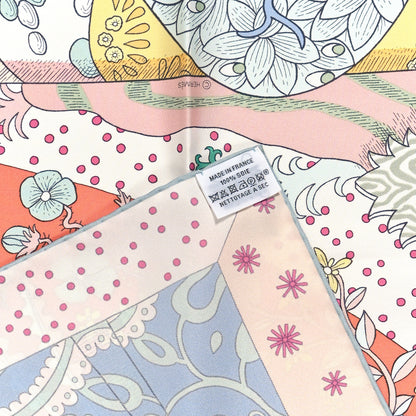 Hermes Silk Le Premier Chant Scarf 90 Abricot Ciel Vert 3 of 4