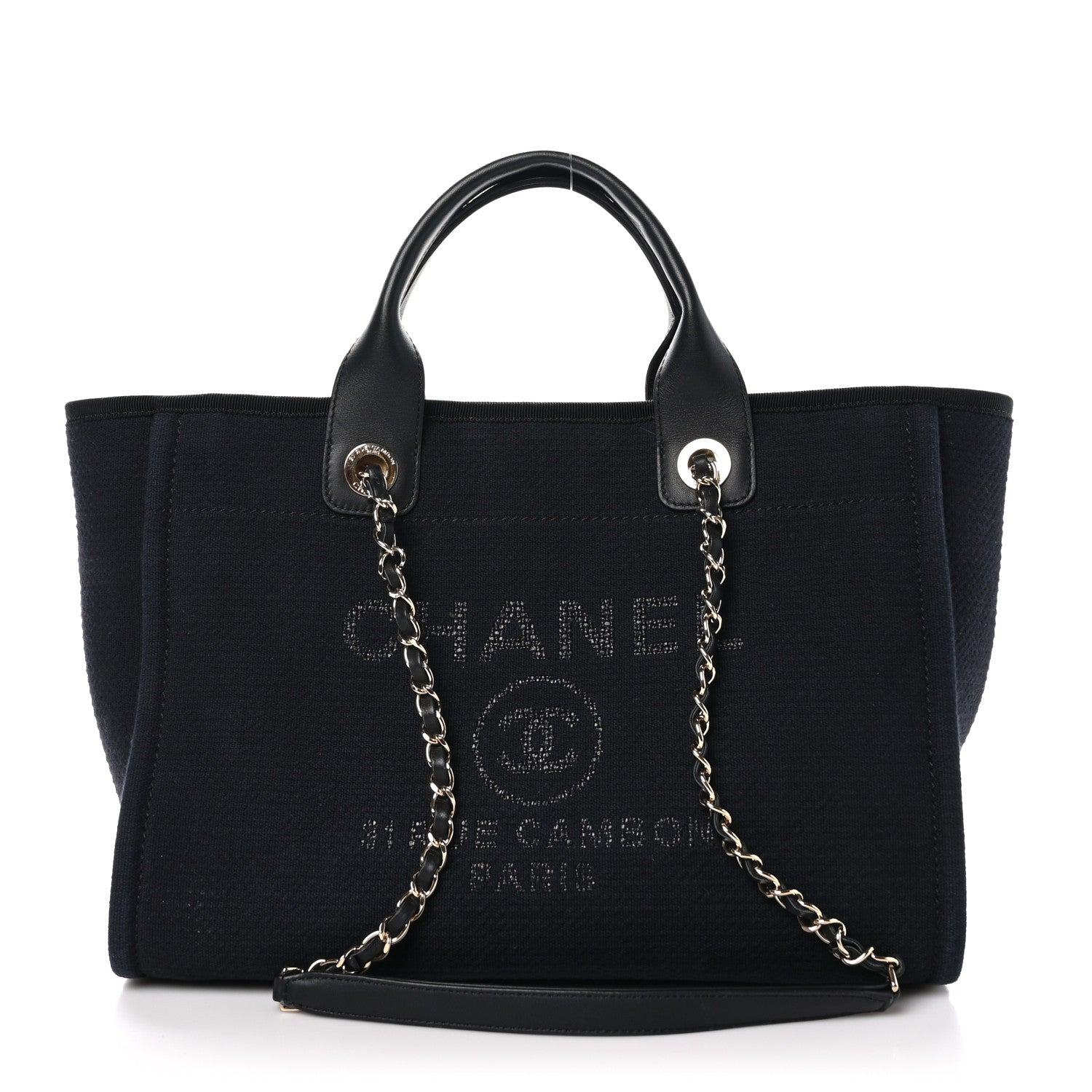 Chanel Mixed Fibers Calfskin Small Deauville Tote Black 1 of 11