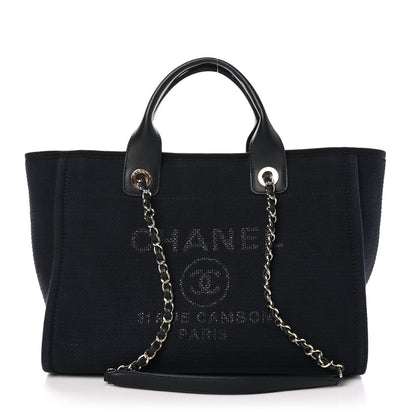 Chanel Mixed Fibers Calfskin Small Deauville Tote Black 1 of 11