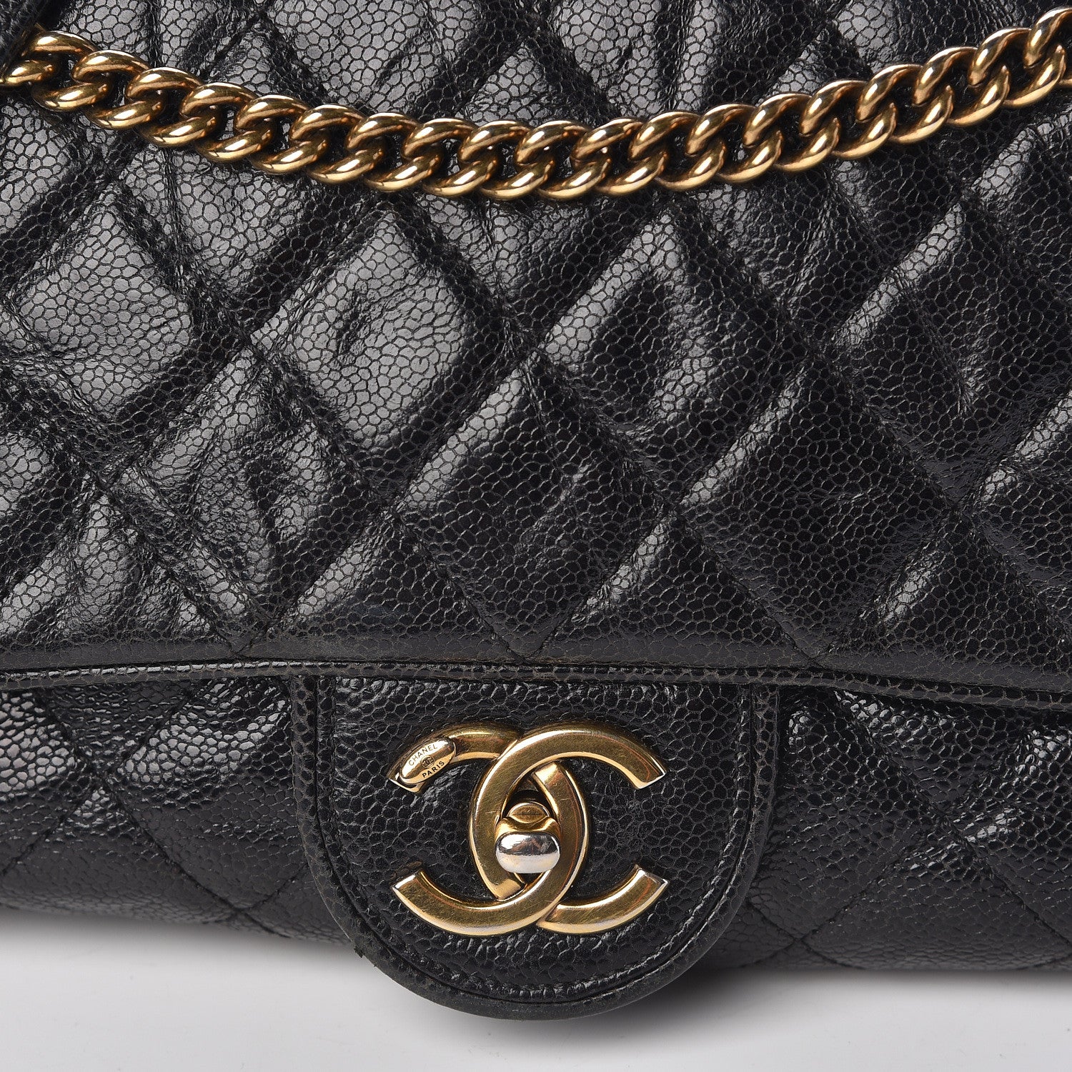 Chanel Crumpled Grained Calfskin Quilted Large Shiva Flap Black 8 of 10