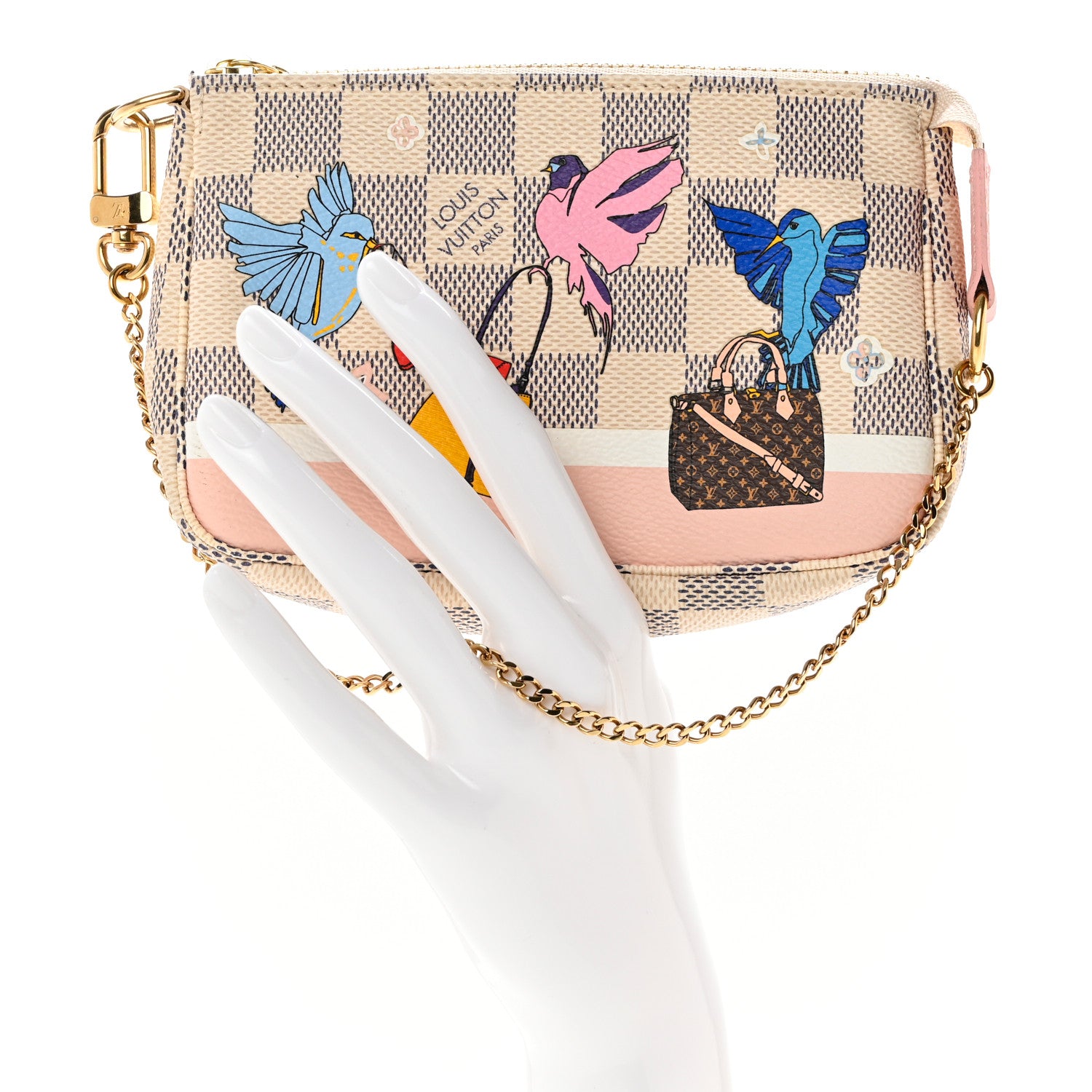 Louis Vuitton Damier Azur 2018 Christmas Animation Mini Pochette Accessories 2 of 7