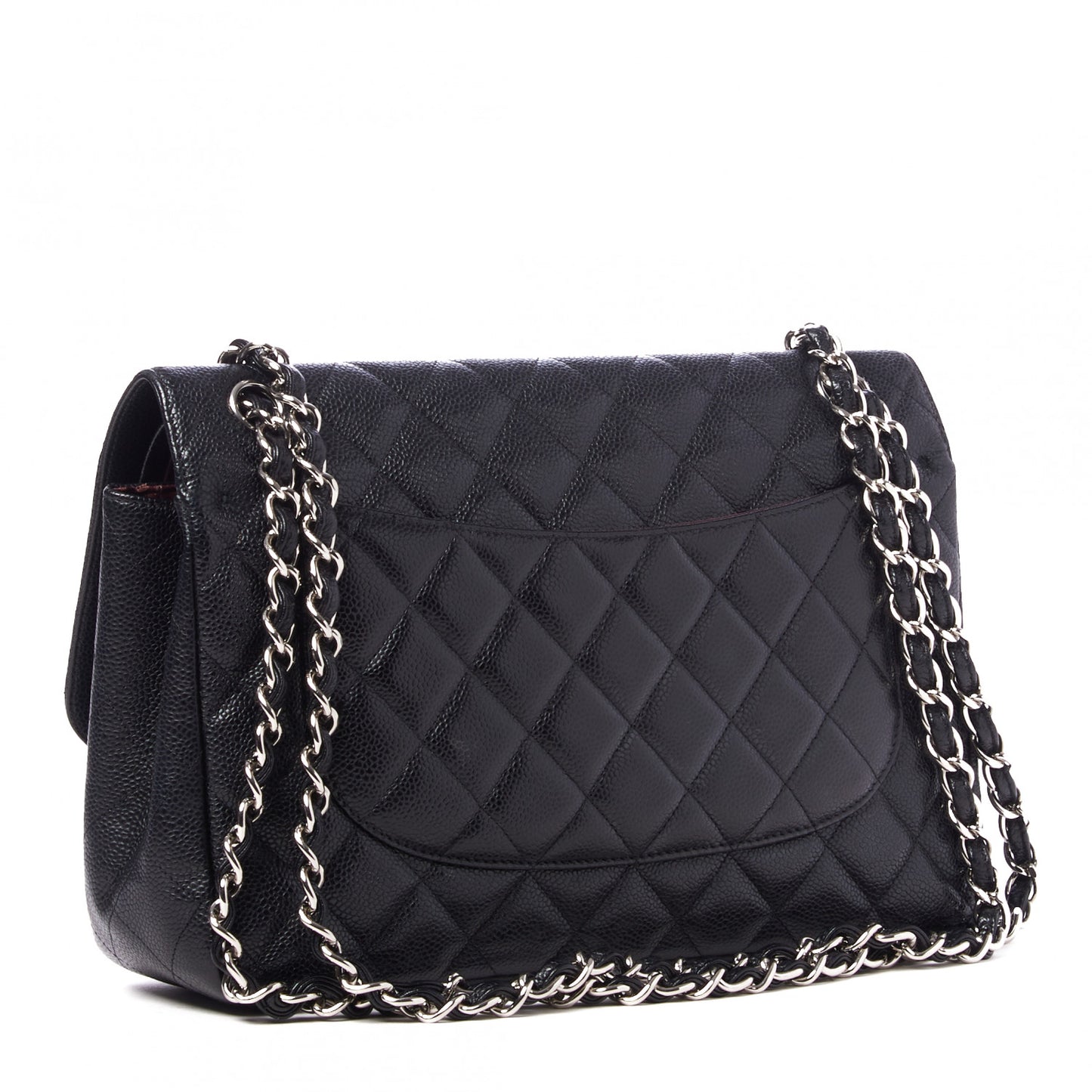 Caviar Quilted Jumbo Double Flap Black
