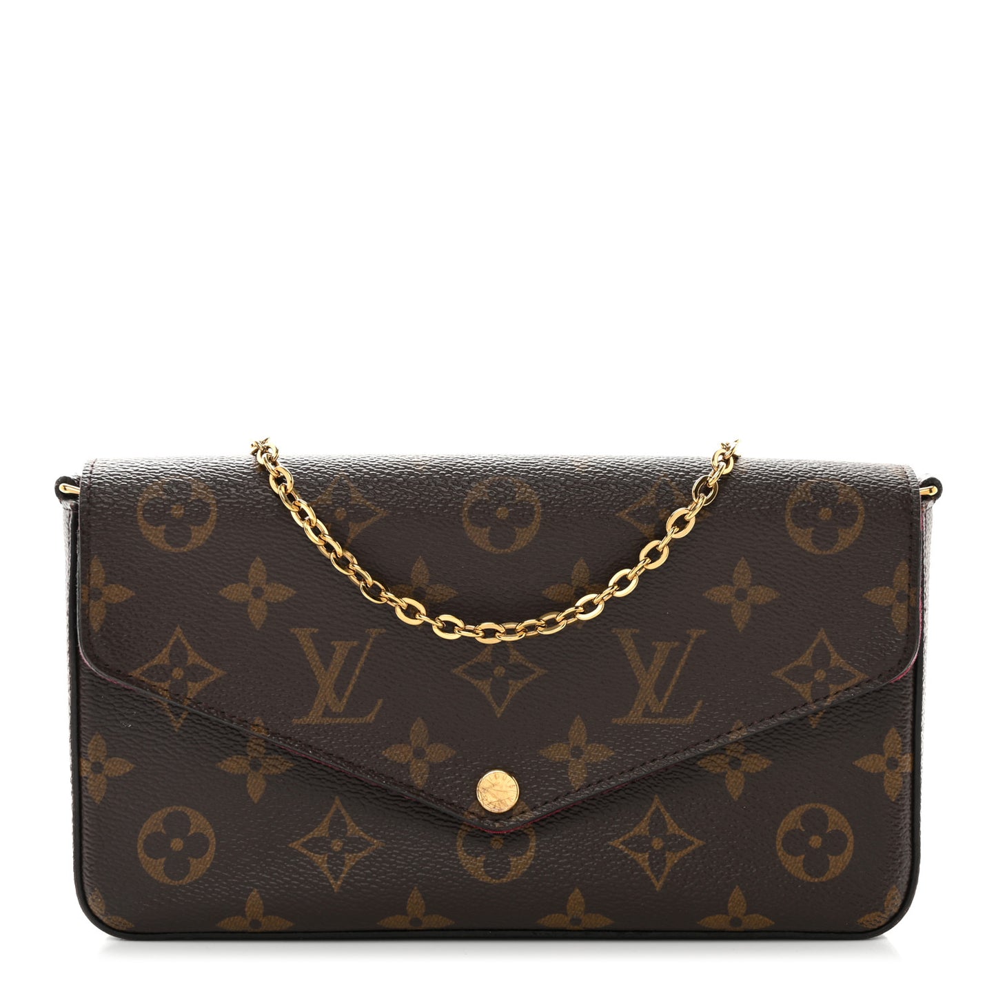 Monogram Pochette Felicie Chain Wallet Fuchsia