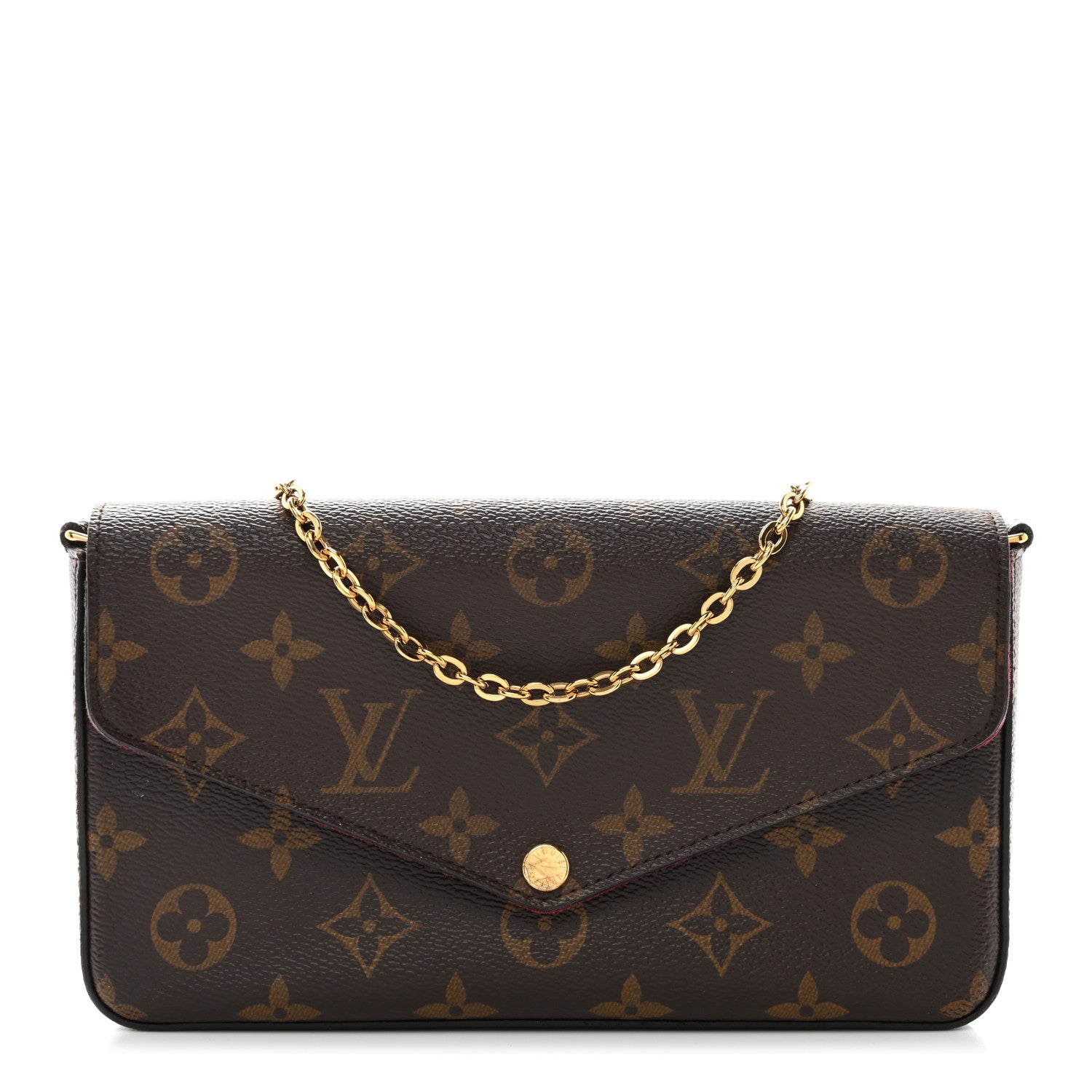 Louis Vuitton Monogram Pochette Felicie Chain Wallet Fuchsia 1 of 10