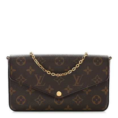 Louis Vuitton Monogram Pochette Felicie Chain Wallet Fuchsia 1 of 10