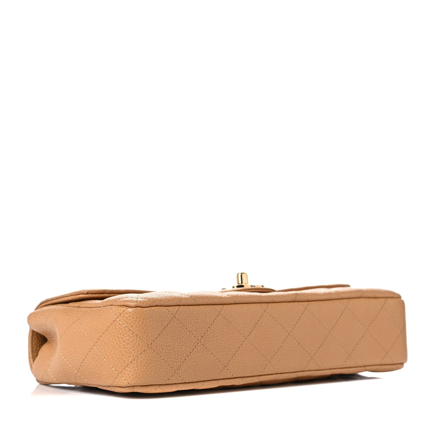Caviar Quilted East West Flap Beige