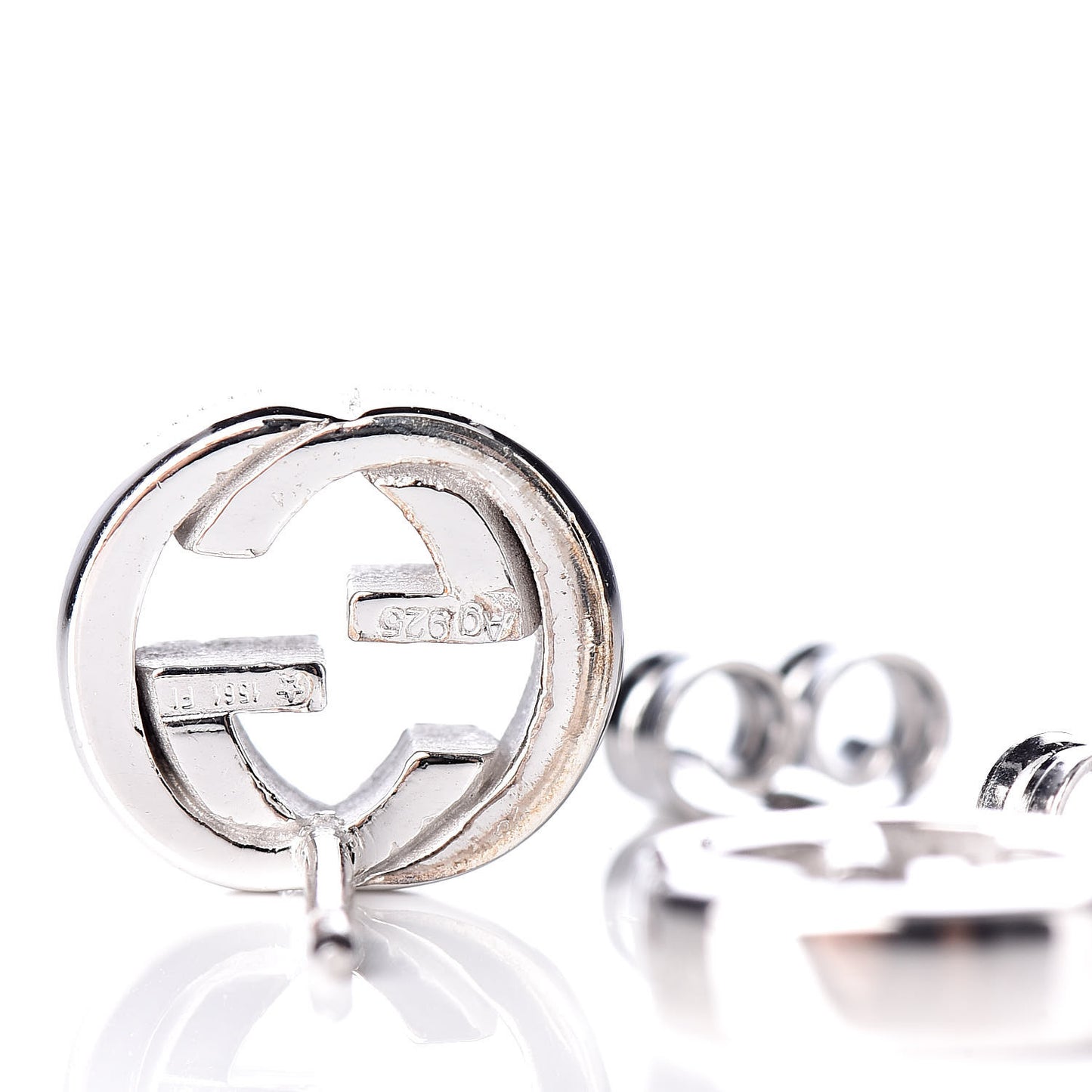Sterling Silver Interlocking GG Stud Earrings