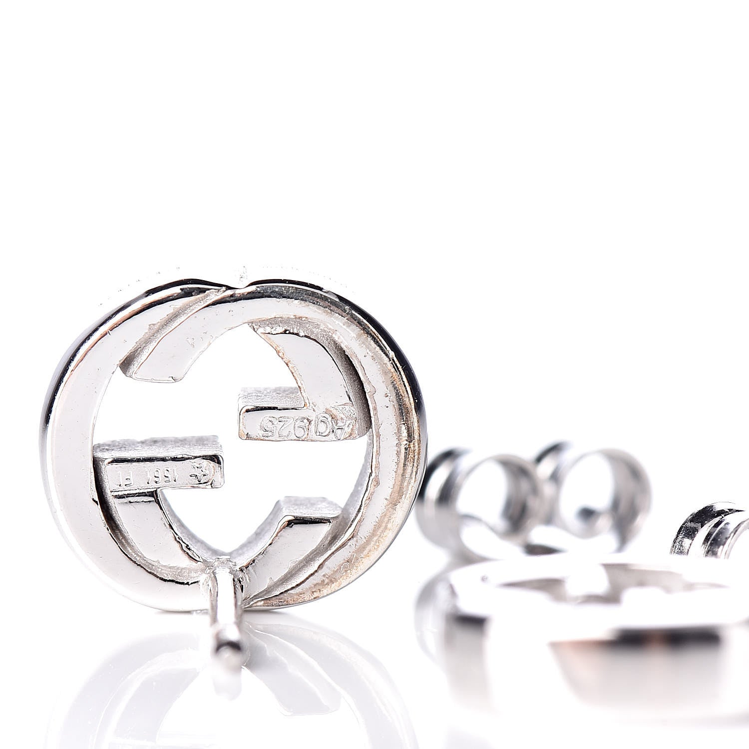 Gucci Sterling Silver Interlocking GG Stud Earrings 4 of 5