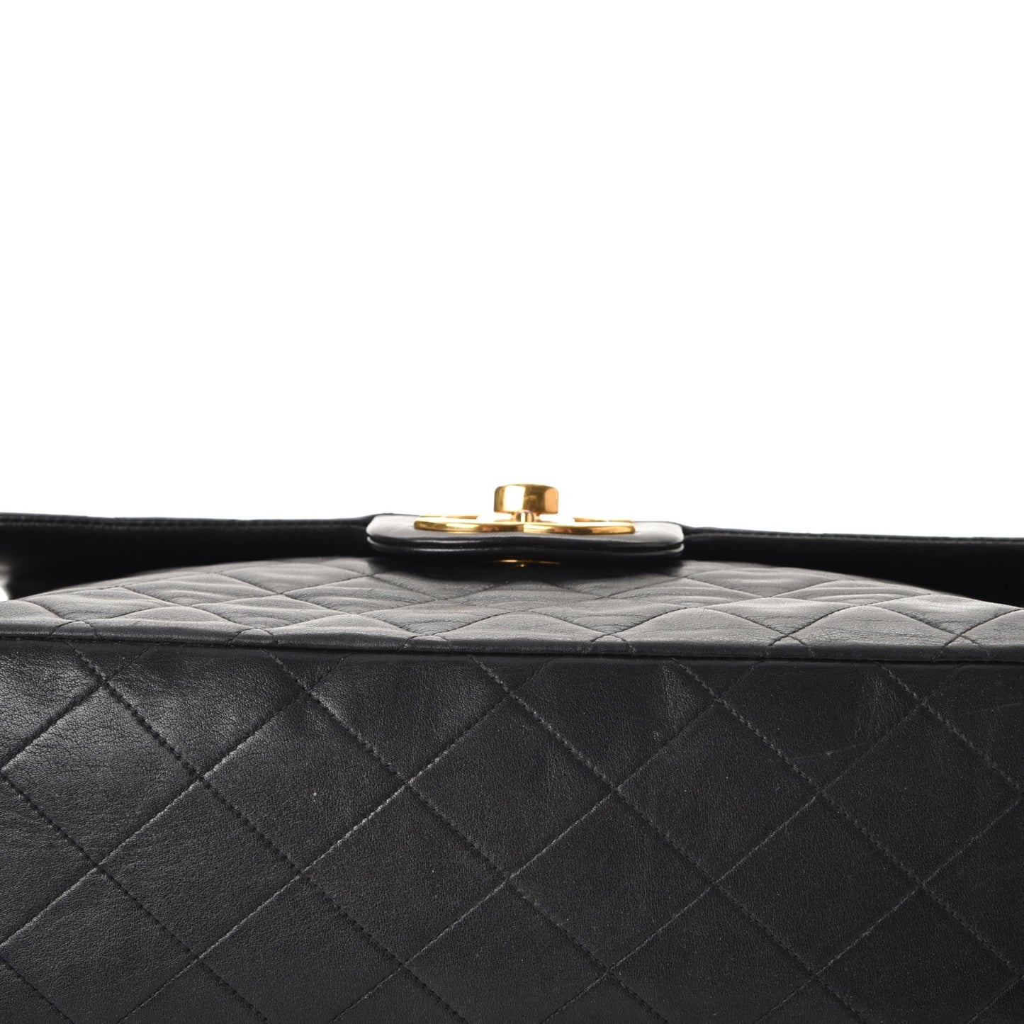 Lambskin Quilted XL Jumbo Single Flap Black