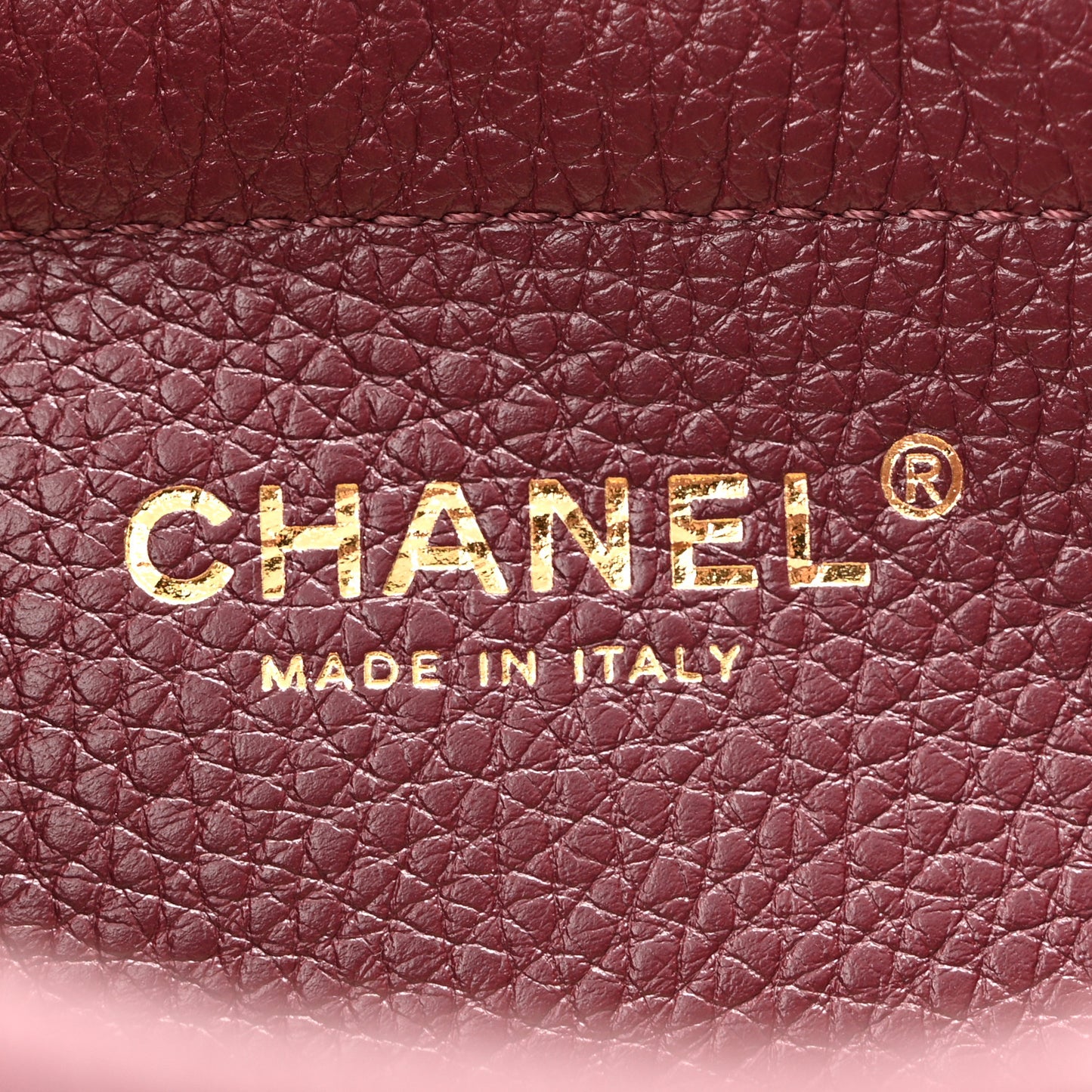 Grained Calfskin Stitched Urban Essentials Small Shopping Bag Burgundy
