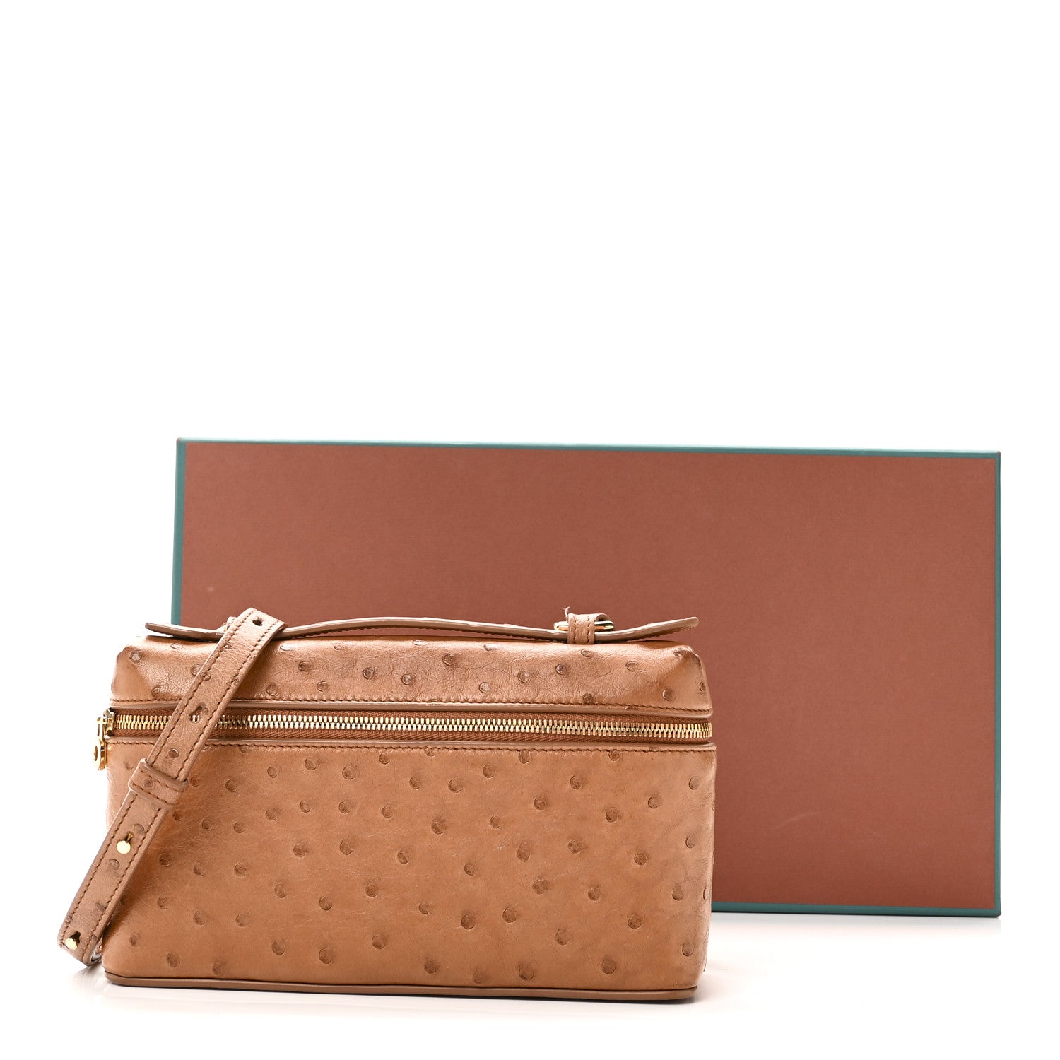 Loro Piana Ostrich L19 Extra Pocket Pouch Cognac 10 of 10