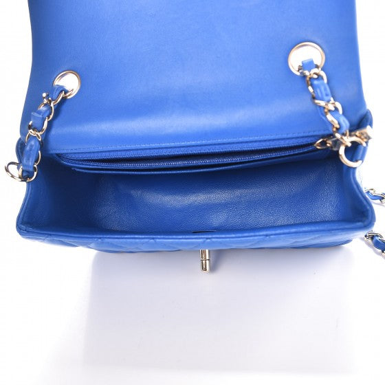 Chanel Lambskin Quilted Mini Rectangular Flap Blue 5 of 8