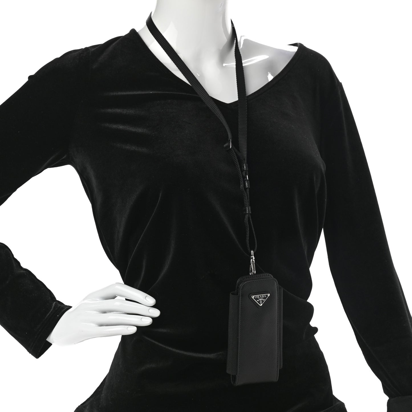 Saffiano Phone Case Pouch Black