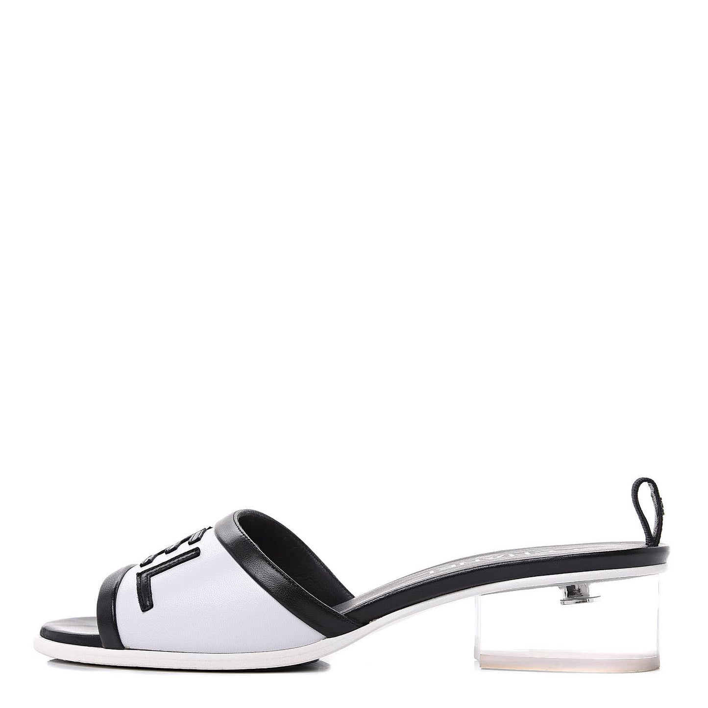 PVC Lambskin Logo Mules 40 Black