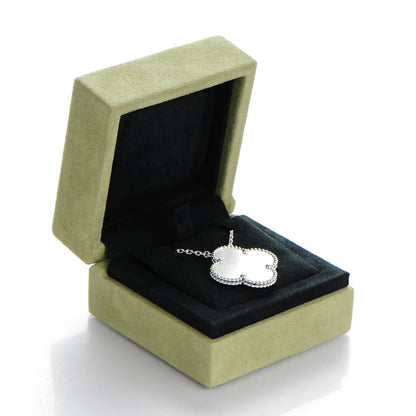 Van Cleef & Arpels 18K White Gold Mother of Pearl Magic Alhambra Pendant Necklace 7 of 7