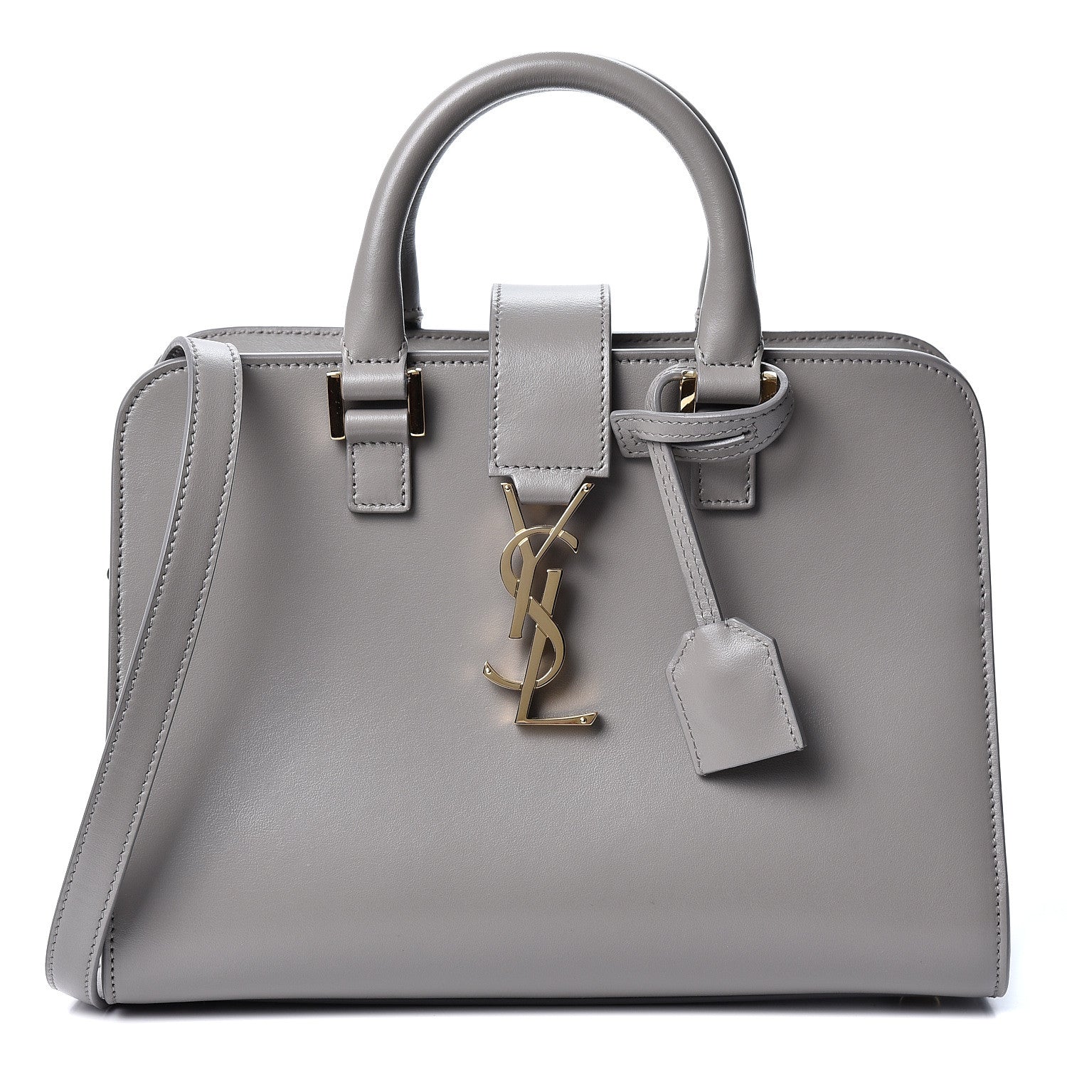 Saint Laurent Calfskin Small Monogram Cabas Fog 1 of 8