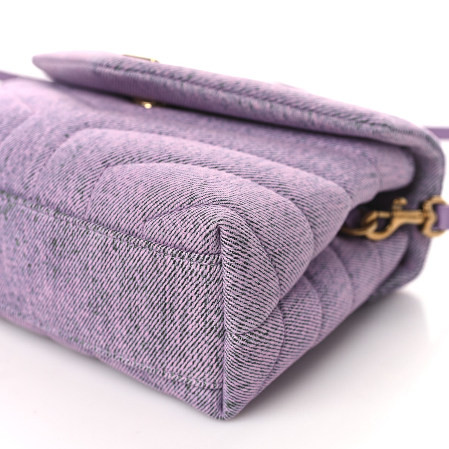 Saint Laurent Denim Y Quilted Monogram Toy Loulou Crossbody Bag Bleached Lilac 10 of 12