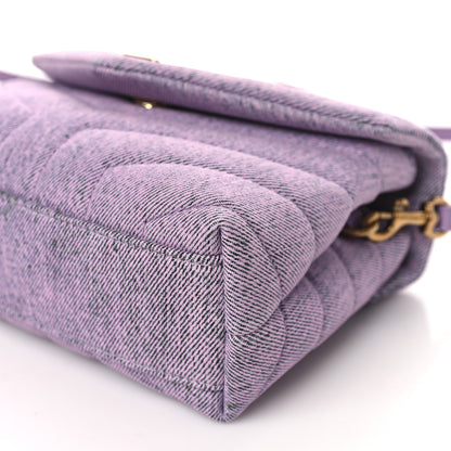 Saint Laurent Denim Y Quilted Monogram Toy Loulou Crossbody Bag Bleached Lilac 10 of 12