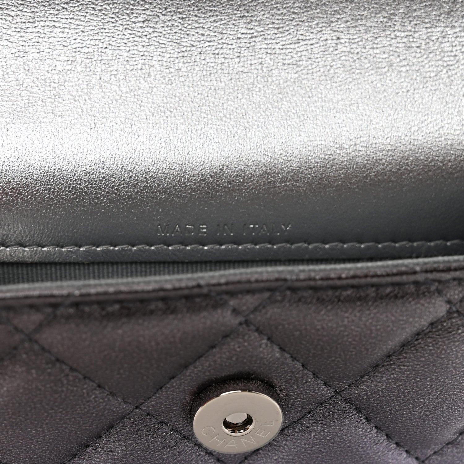 Chanel Gradient Metallic Lambskin Quilted Flap Chain Belt Bag Silver Purple 7 of 8