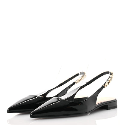 Gucci Patent Signoria Ballet Slingback Ballet Flat 37 Black 3 of 10