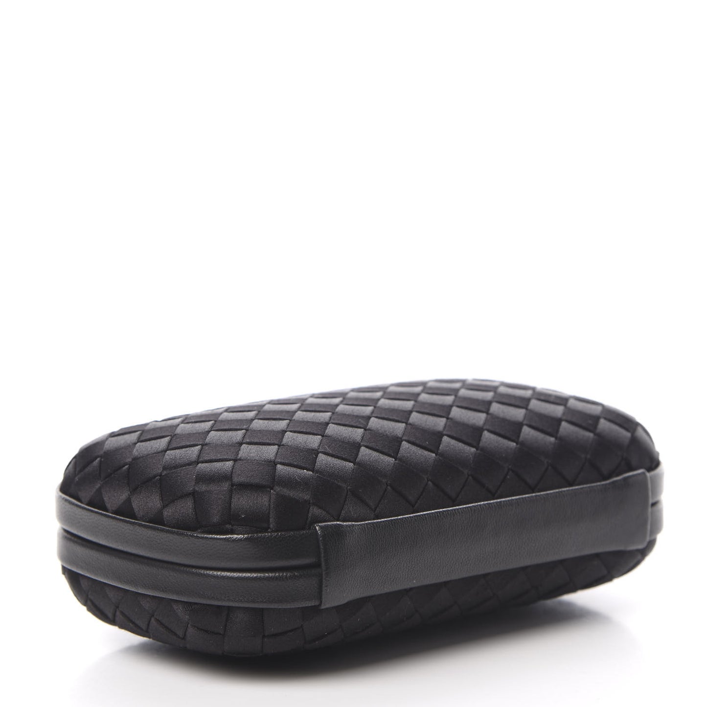 Satin Intreccio Impero Knot Clutch Black
