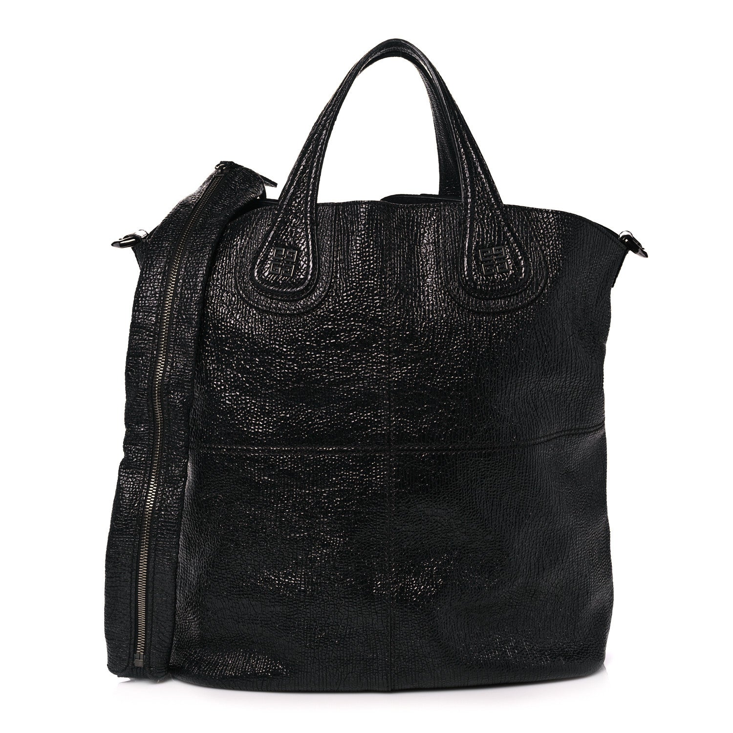 Givenchy Glazed Pebbled Calfskin Nightingale North South Tote Black 1 of 13