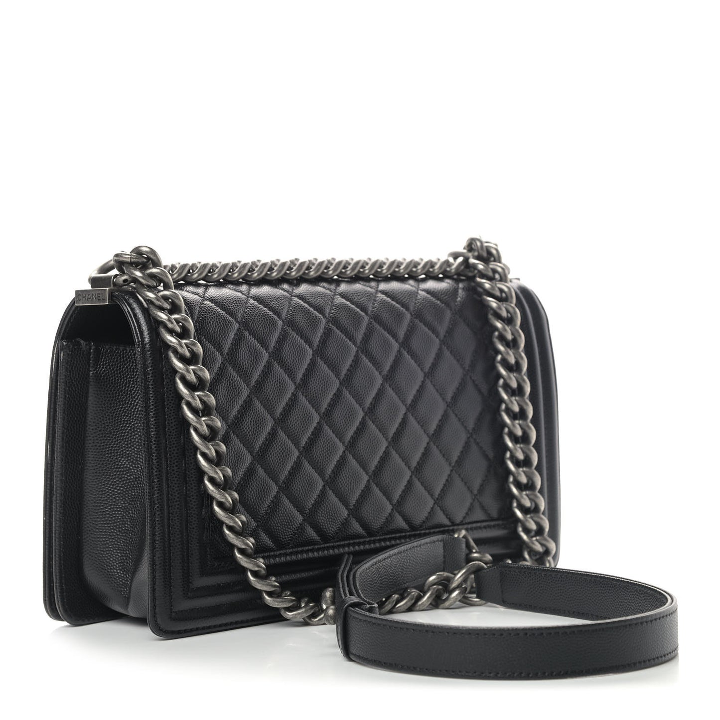 Caviar Quilted Medium Boy Flap Black