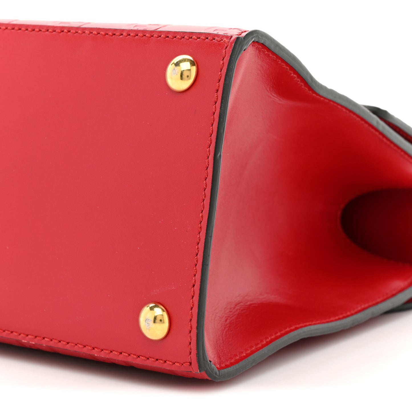 Guccissima Signature Small Padlock Top Handle Bag Hibiscus Red