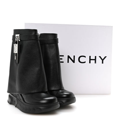 Givenchy Grained Calfskin Shark Lock Biker Ankle Boots 36 Black 8 of 8