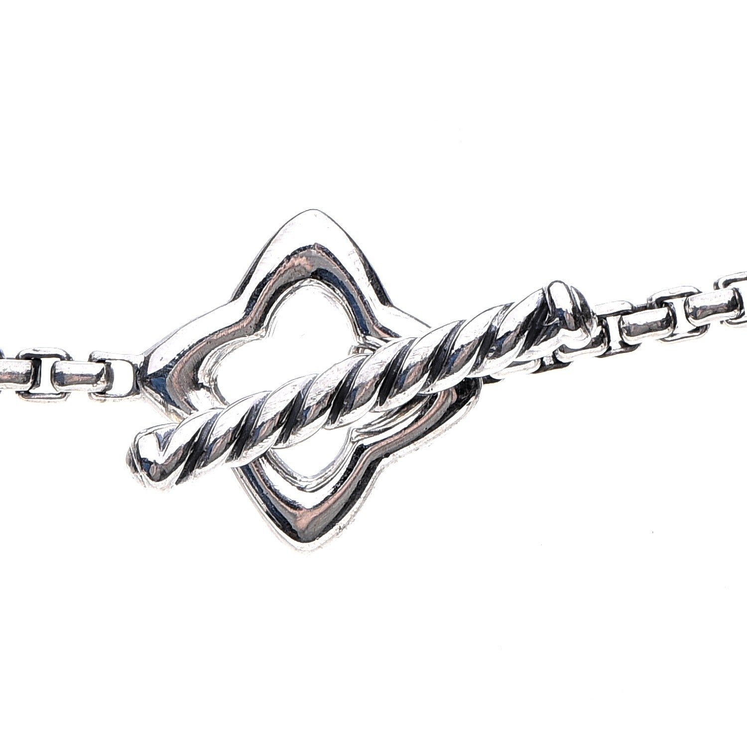 David Yurman Sterling Silver 25mm Quatrefoil Chain Necklace 5 of 6