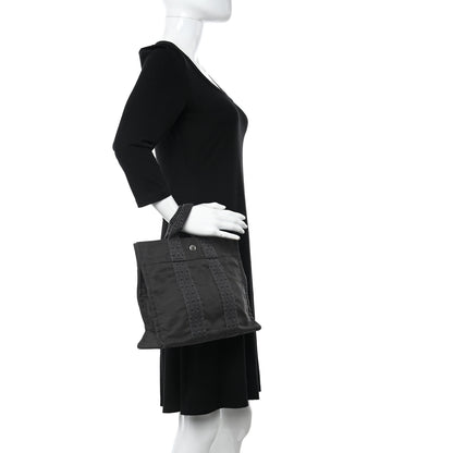 Hermes Canvas Herline PM Tote Grey 2 of 12