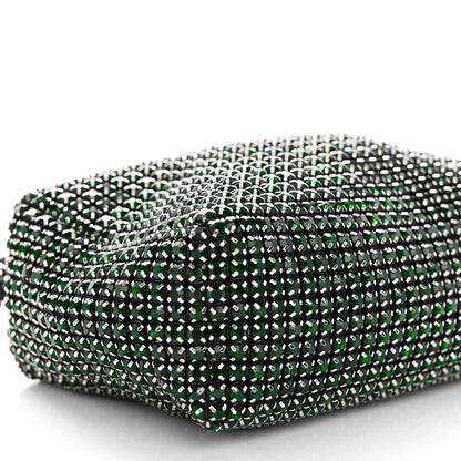 Alexander Wang Mesh Crystal Rhinestone Mini Heiress Pouch Emerald Green 8 of 9