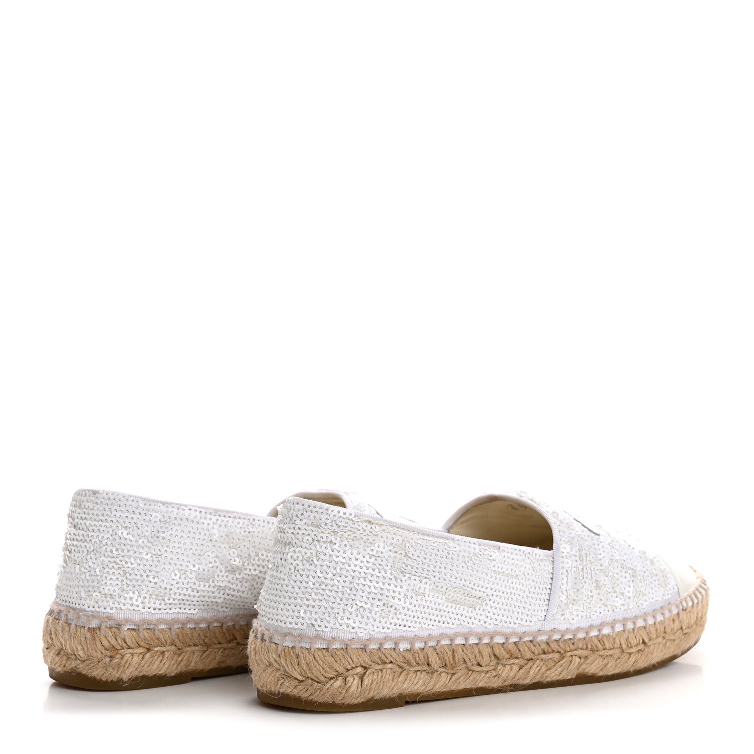 Chanel Patent Sequin CC Espadrilles 36 White 5 of 11