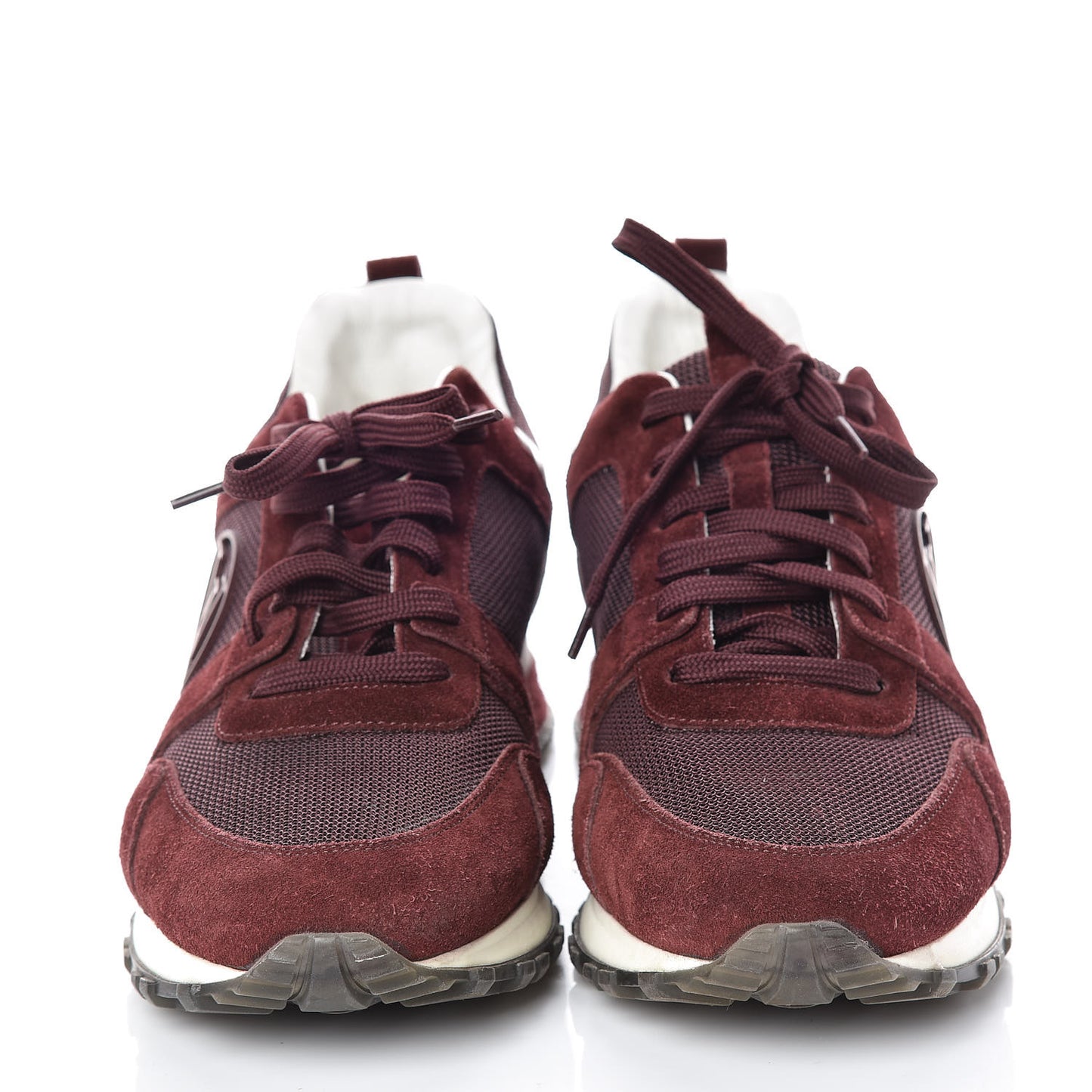 Suede Calfskin Run Away Sneakers 40 Burgundy