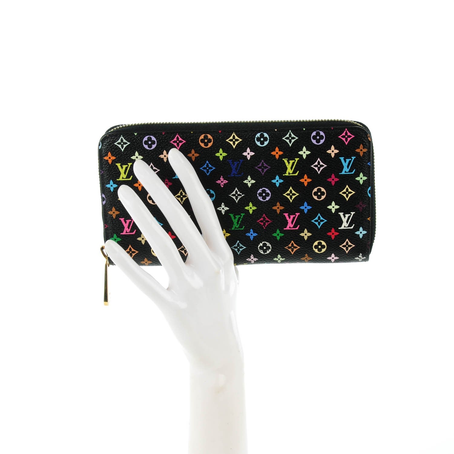 Louis Vuitton Monogram Multicolor Zippy Wallet Black Grenade 2 of 7