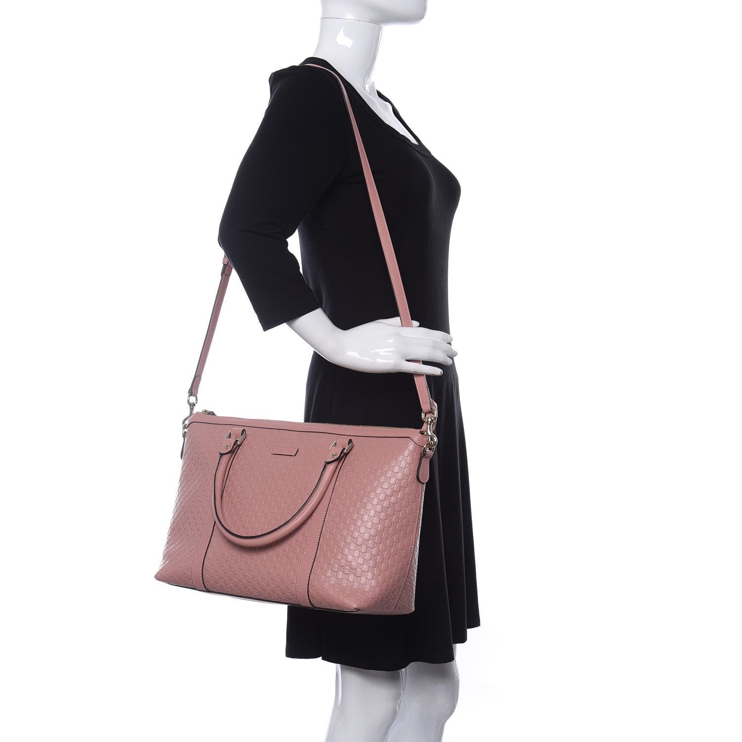 Gucci Soft Microguccissima Medium Zippered Satchel Soft Pink 2 of 10