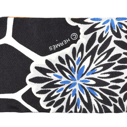 Hermes Silk The Three Graces Twilly Bleu Nuit Gold Black 2 of 3