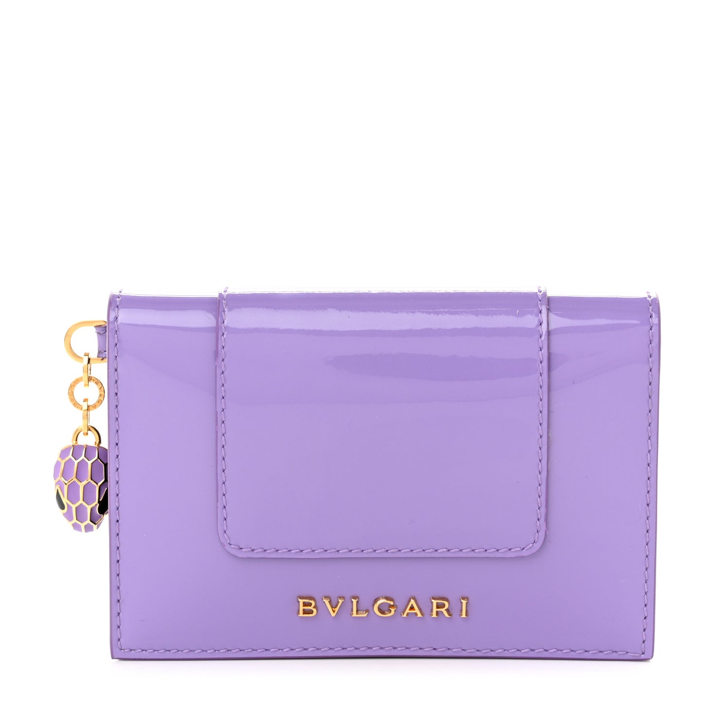 Serpenti Patent Calfskin Forever Card Case Purple