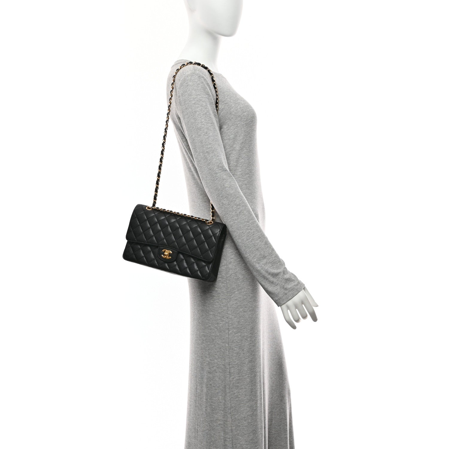 Chanel Caviar Quilted Medium Double Flap Black 2 of 10