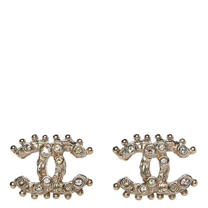 Chanel Crystal CC Earrings Gold 1 of 5