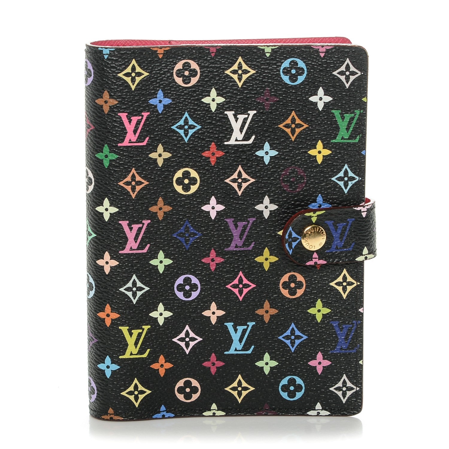 Louis Vuitton Monogram Multicolor Small Ring Agenda Cover Black Grenade 1 of 9