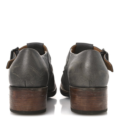 Prada Antique Calfskin Mens Buckle Loafers 9.5 Mercurio 6 of 11